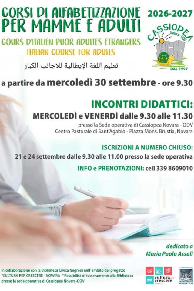 Corsi di alfabetizzazione 2026-2027